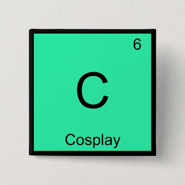 C - Cosplay Chemistry Element Symbol Costume Tee 2 Inch Square Button (Front)