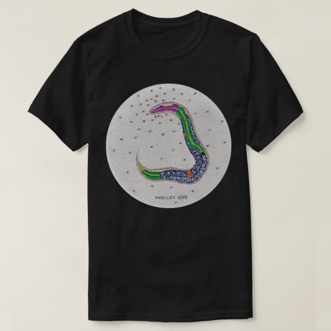 C elegans worm embroidery Classic TShirt (Design Front)