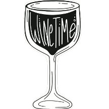 C’est le temps du vin sticker en verre noir et bla