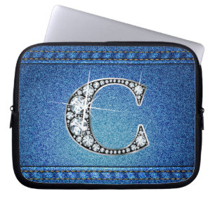 C Faux "Diamond" Denim Stitch Sac électronique