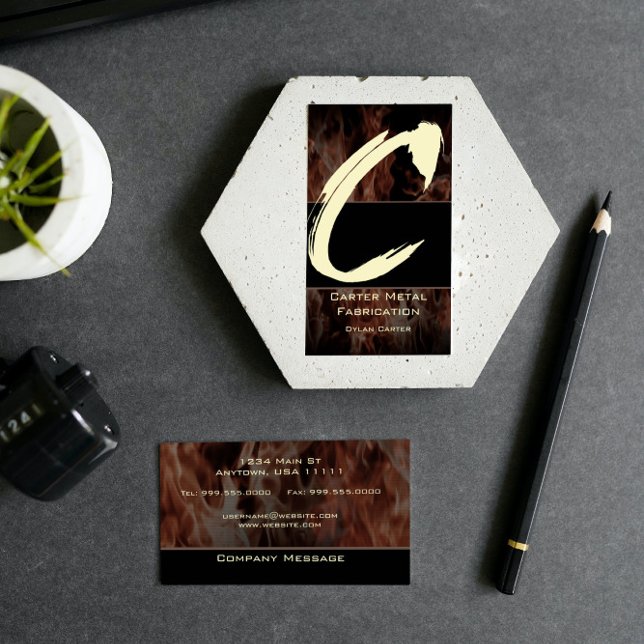C Flame Monogram Business Card (C Flame Monogram Business Card)