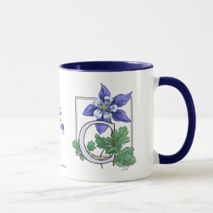 C for Columbine Flower Monogram and Name Mug