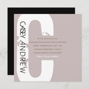 C Initial Collection Bar Bat Mitzvah Invitation