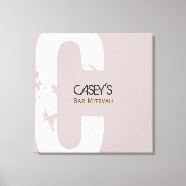 C Initial Collection Bar Bat Mitzvah Sign-In Board Canvas Print (Front)
