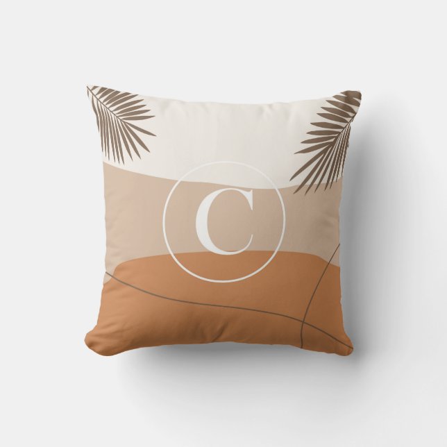 C - Initial Monogram Letter C Abstract Design Thro Throw Pillow (Front)