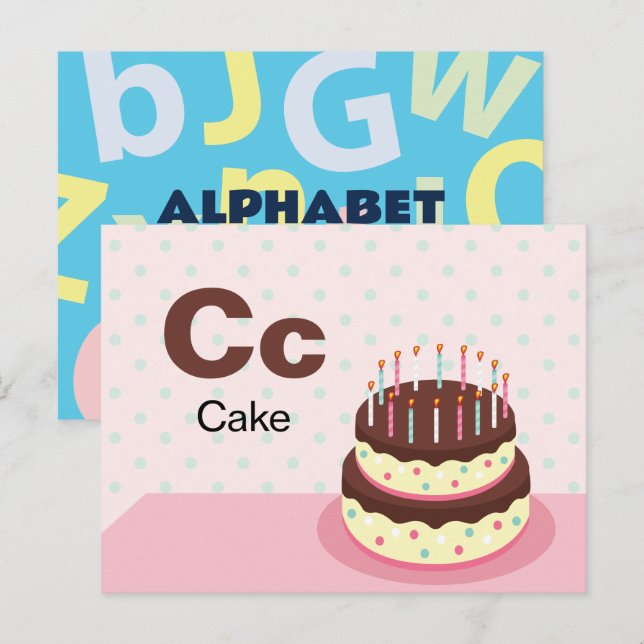 C is for Cake - Alphabet Flash Card (Front/Back)