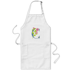 C is for Camellia, C initial. Long Apron