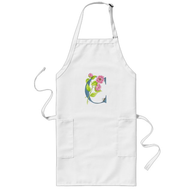 C is for Camellia, C initial. Long Apron (Front)