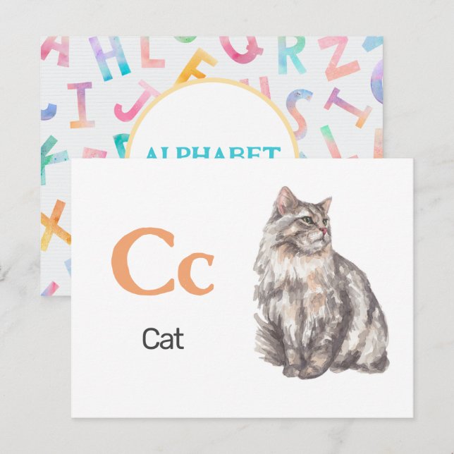 C is for Cat - Alphabet Flash Card (Front/Back)