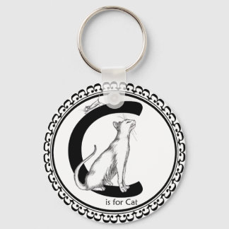 C is for Cat Keychain