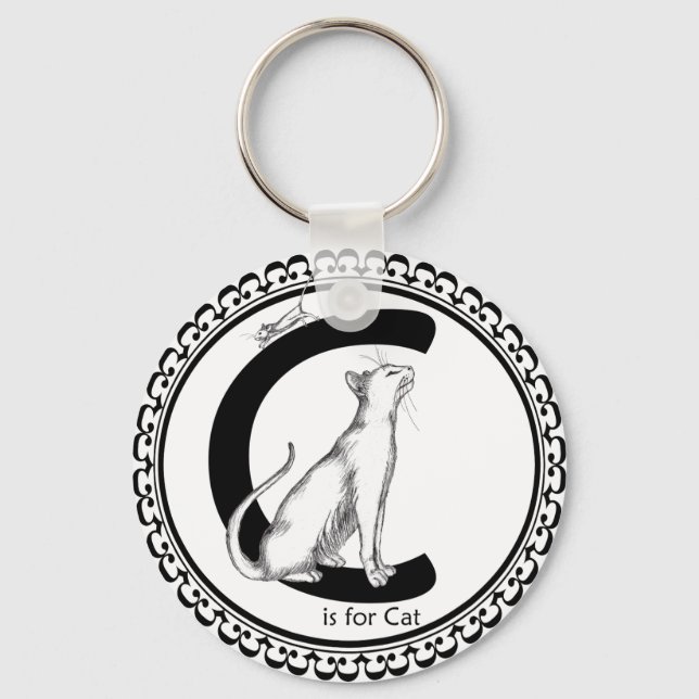 C is for Cat Keychain (Front)