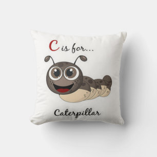 C Is For Caterpillar Throw Pillow