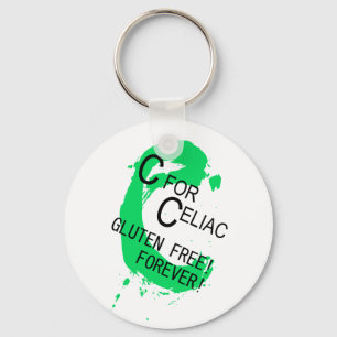C is for Celiac Gluten Free Forever Keychain