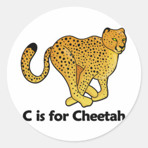 C is for Cheetah Classic Round Sticker