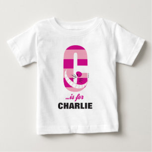 C is for Cheshire Cat   Add Your Name Baby T-Shirt