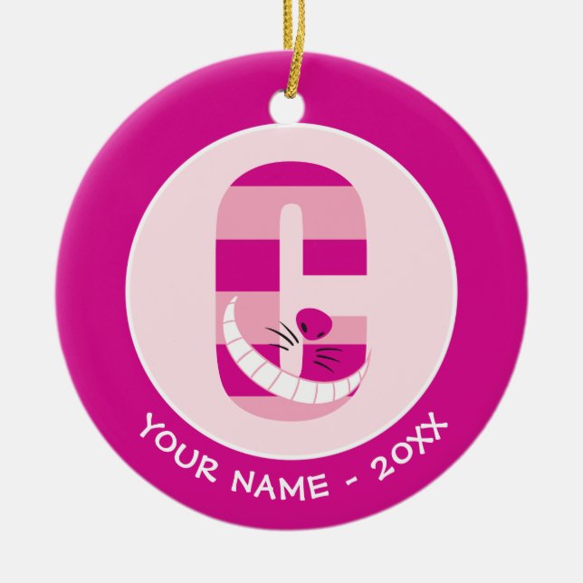 C is for Cheshire Cat | Add Your Name Ceramic Ornament (Front)