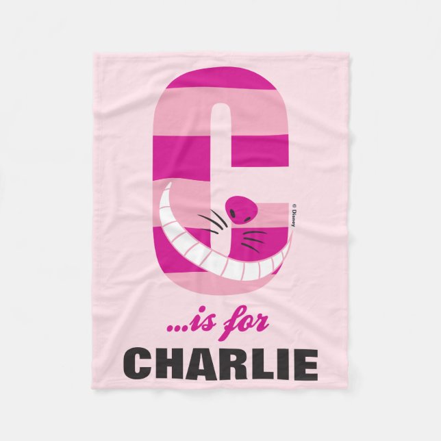 C is for Cheshire Cat | Add Your Name Fleece Blanket (Front)
