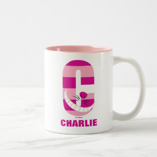 C is for Cheshire Cat   Add Your Name Two-Tone Coffee Mug