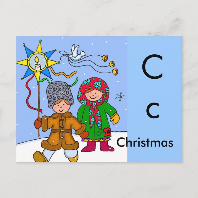 C is for Christmas Holiday Postcard (Front)