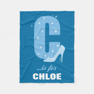 C is for Cinderella   Add Your Name 2 Fleece Blanket