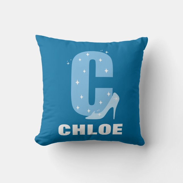 C is for Cinderella | Add Your Name Throw Pillow (Front)