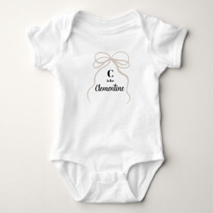 C is for Clementine Name Reveal Outfit Baby Bow Bodysuit