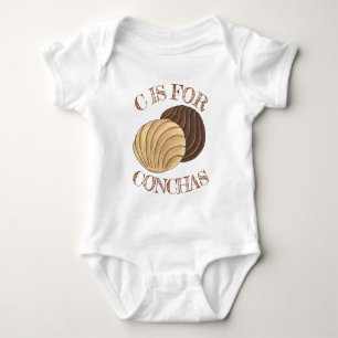 C is for Conchas Pan Dulce Mexican Sweet Bread Baby Bodysuit