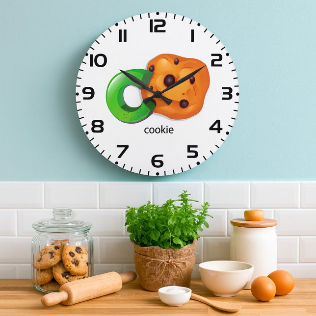 C is for Cookie Alphabet Letter Chocolate Chip Large Clock (Creator Uploaded)