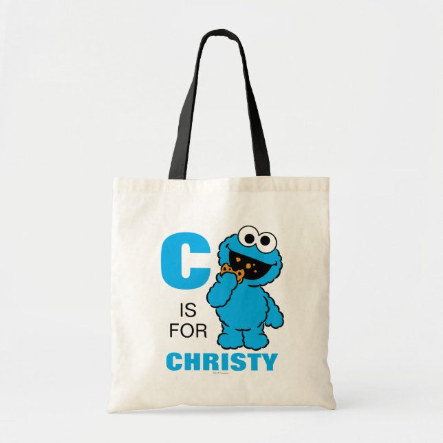 C is for Cookie Monster | Add Your Name Tote Bag (Front)