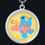 C is for Cookie Silver Plated Necklace<br><div class="desc">The Sesame Street design features Cookie with his favourite snack.  © 2021 Sesame Workshop. www.sesamestreet.org</div>