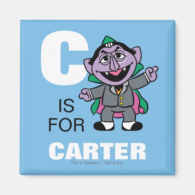 C is for Count von Count | Add Your Name Magnet (Front)
