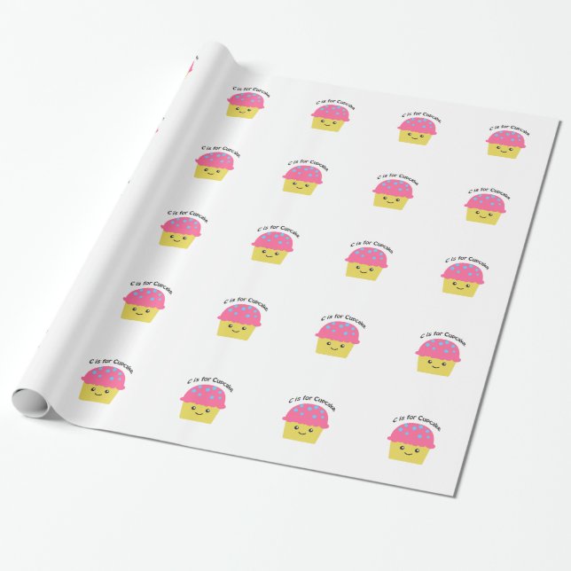 C is for Cupcake Wrapping Paper (Unrolled)