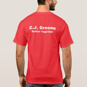 C.J. greene logo tee shirts