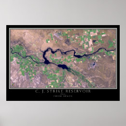 C J Strike Reservoir Idaho Satellite Poster Carte