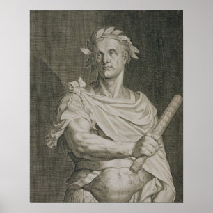 C. Julius Caesar (100-44 BC) Emperor of Rome engra Poster