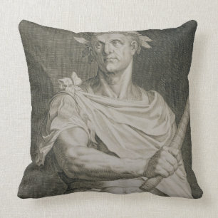 C. Julius Caesar (100-44 BC) Emperor of Rome engra Throw Pillow