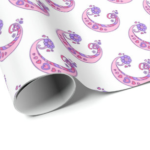 C letter monogram personalized wrapping paper