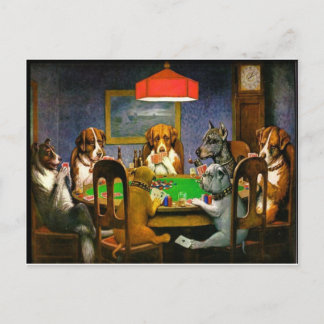 C. M. Coolidge Dogs Pets Poker Cards Humour Destin