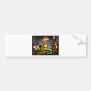 C. M. Coolidge Dogs Pets Poker Cards Humour Destin Bumper Sticker
