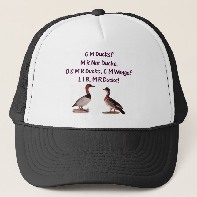 C M Ducks? Funny Southern Accent Trucker Hat (Front)