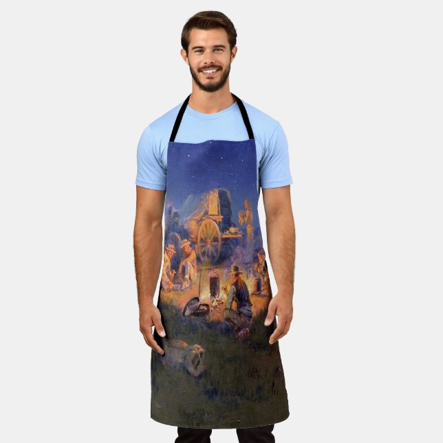 C M Russell Laugh Kills Lonesome Western  Apron (Worn)