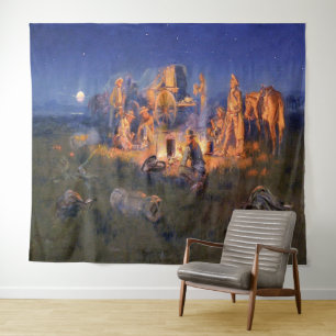 C M Russell Laugh Kills Lonesome  Western  Tapestry