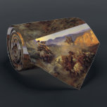 C M Russell The Slick Ear Vintage Western Cowboy Tie<br><div class="desc">Vintage art print of a cowboy roping steers in the old west  by C M Russell</div>
