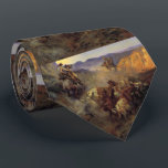 C M Russell The Slick Ear Vintage Western Cowboy Tie<br><div class="desc">Vintage art print of a cowboy roping steers in the old west  by C M Russell</div>