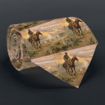 C M Russell  Wagon Boss Vintage Western Cowboy  Tie<br><div class="desc">Vintage Western Cowboy on horse with wagons. The Wagon Boss by C M Russell.</div>