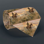 C M Russell  Wagon Boss Vintage Western Cowboy  Tie<br><div class="desc">Vintage Western Cowboy on horse with wagons. The Wagon Boss by C M Russell.</div>