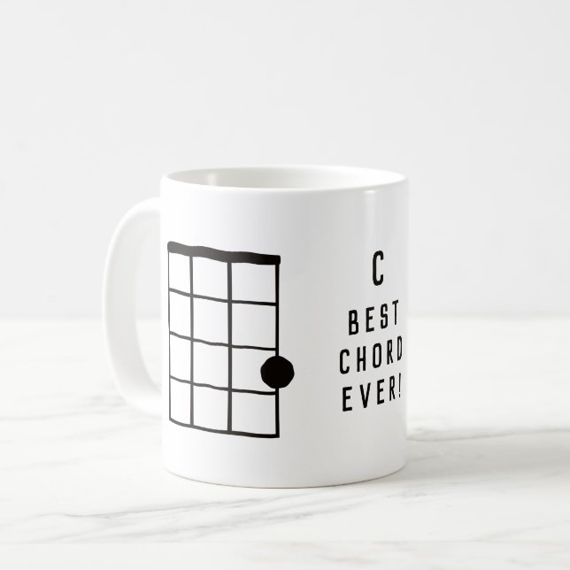 C Major Best Chord Ever Ukulele Coffee Mug (Front Left)