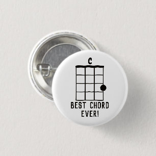 C Major Best Chord Ever Ukulele Lover 1 Inch Round Button