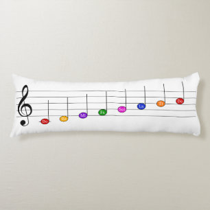 C Major Scale in Treble Clef Kids Music Literacy Body Pillow