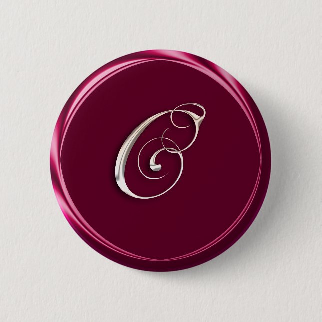 C-monogram 2 Inch Round Button (Front)